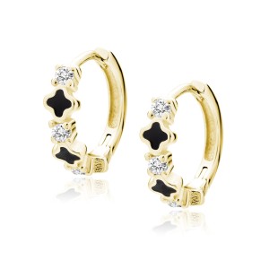 Cercei rotunzi argint placati cu aur galben cu pietre Ø11 mm x 3 mm DiAmanti Z2089DEG_BW-DIA (Argint 925‰ 1 g.)